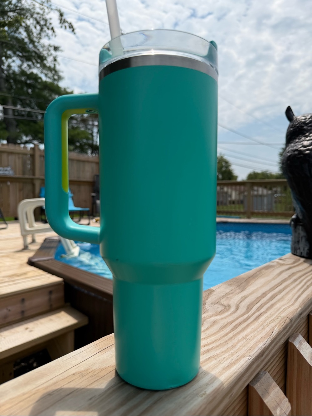 STANLEY Quencher 40oz Travel Tumbler Cup Teal and Lime Lid Make OFFER - Picture 7 of 14